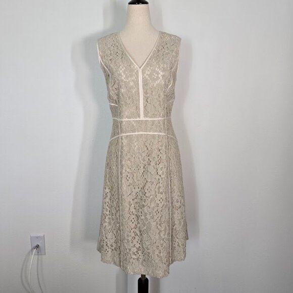 LAFAYETTE 148 NEW YORK  essie sheath lace mini dress sleeveless V-neck Sz 6 - Picture 2 of 9